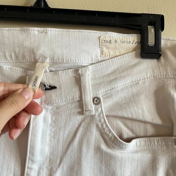 Rag & Bone The Skinny Jeans Womens Bright White Low Rise Denim Size 29 Pants - Picture 4 of 11